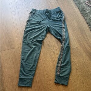 Teal Joggers with Intricate Side Stripes